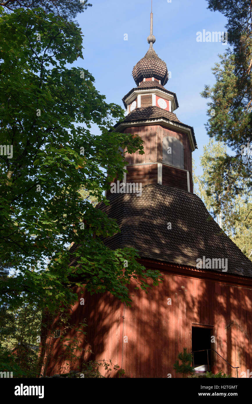church, openair museum on island Seurasaari, Helsinki, Finland Stock Photo