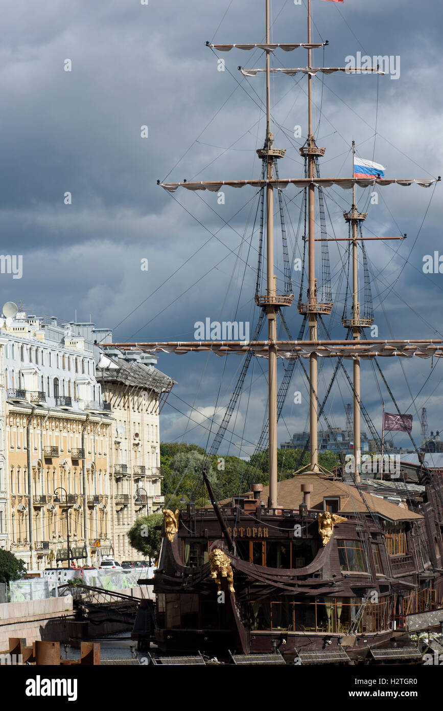 Restaurant ship Flying Dutchman, St. Petersburg, Russia Stock Photo