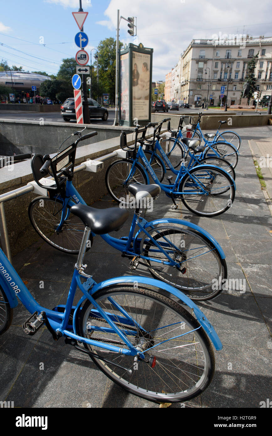 bicycle for rent, St. Petersburg, Russia Stock Photo Alamy