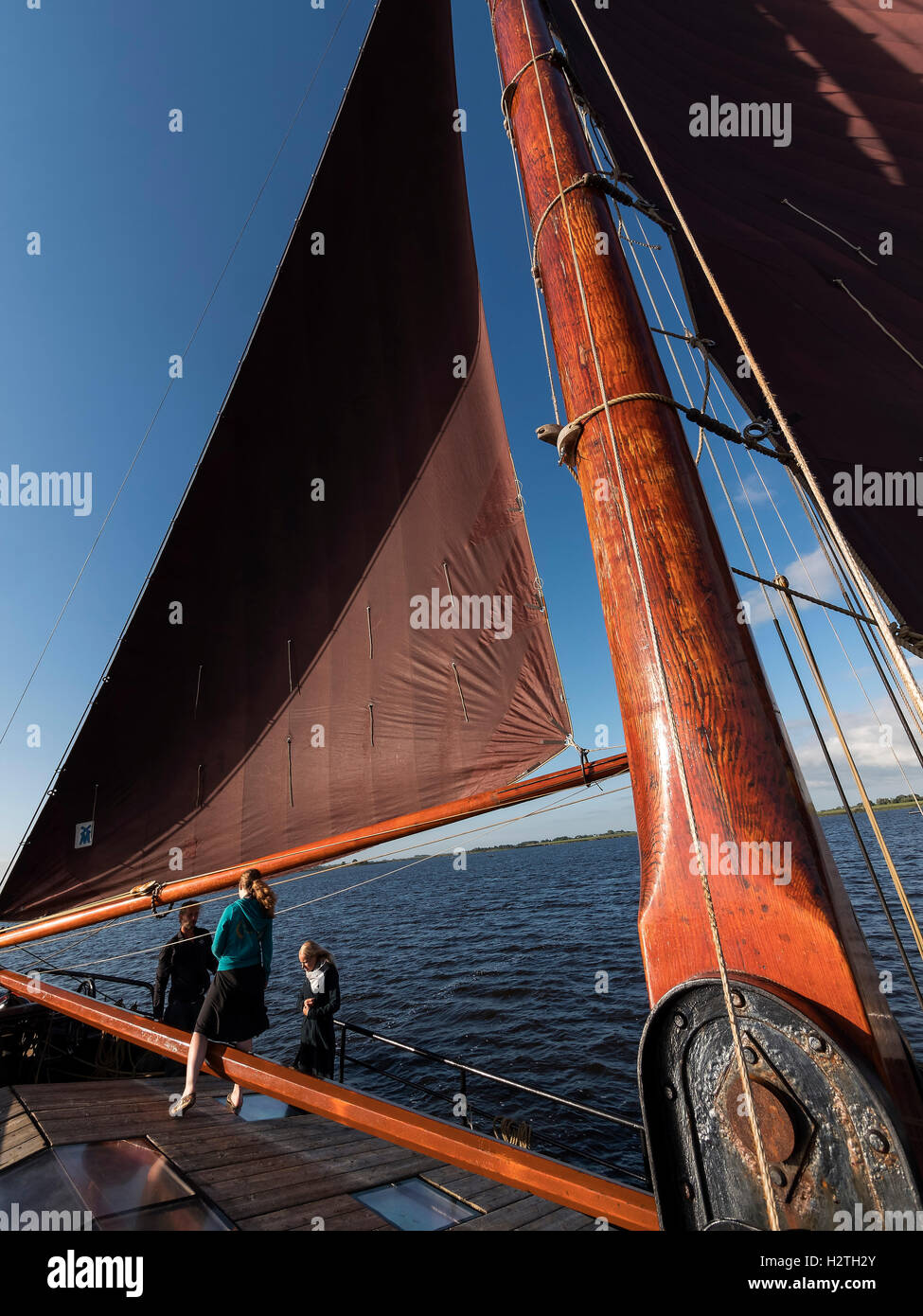 Sailing boat Willem Jacob at Lauwers Sea, province Groningen, Netherlands Stock Photo