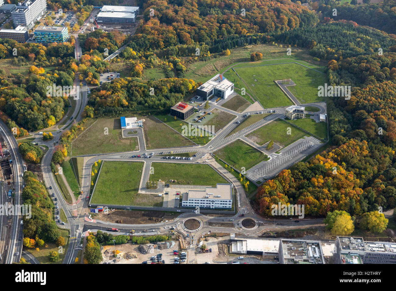 Aerial picture, biology medicine park health campus, aerial picture of Bochum, Bochum, Ruhr area, North Rhine-Westphalia,Germany Stock Photo