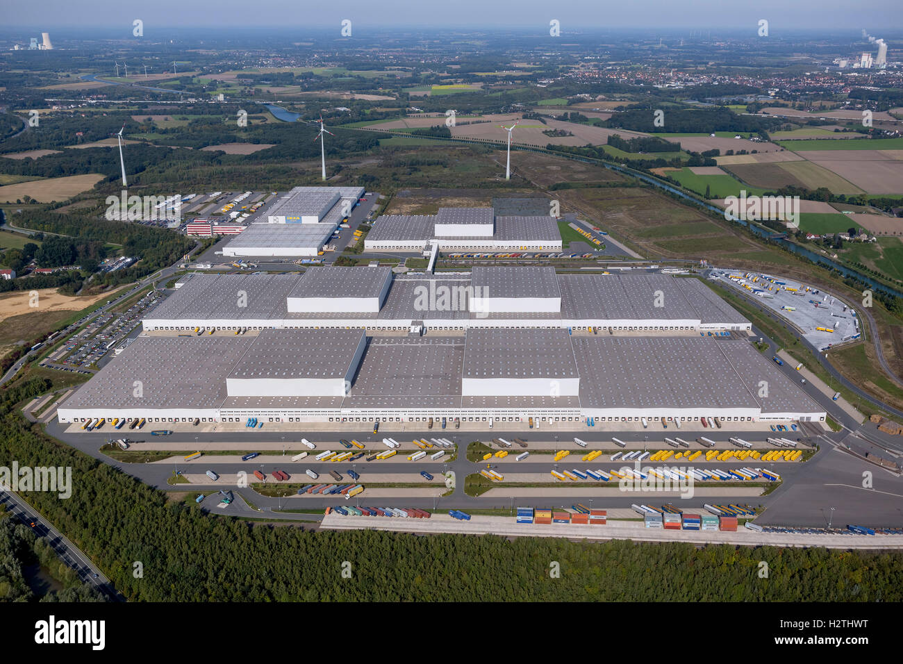 Aerial picture, IKEA INTERNATIONALLY Logisticcenter, international logistics centre IKEA, Dortmund, Ruhr area, Stock Photo