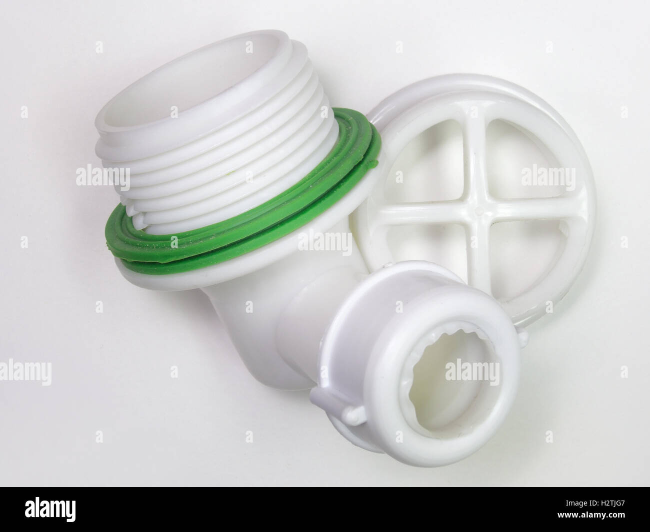 Plastic strainer for drain for hole of the sink. A fragment of the