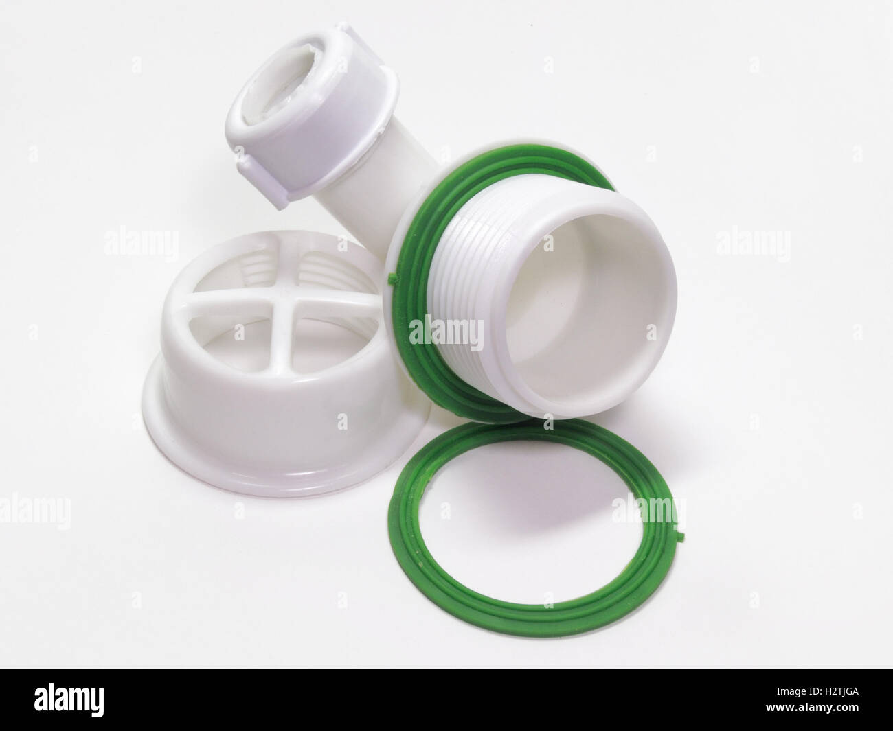 Plastic strainer for drain for hole of the sink. A fragment of the