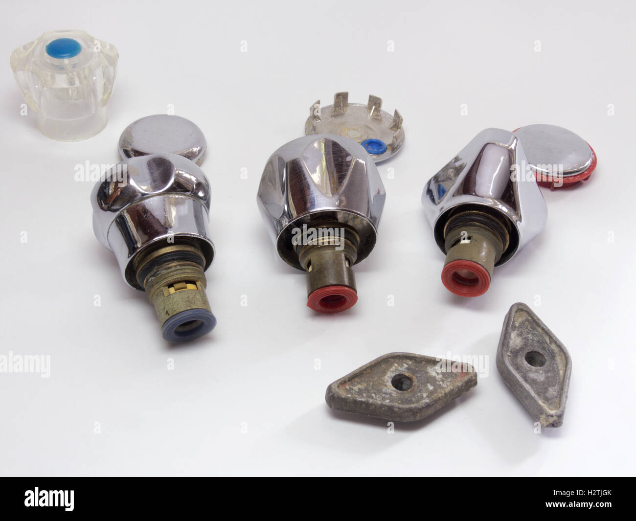 Different handles for water faucets and mounted ceramic shutoff valves