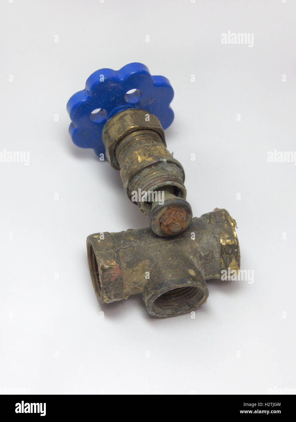 Rusty disassembled valve for plumbing Stock Photo