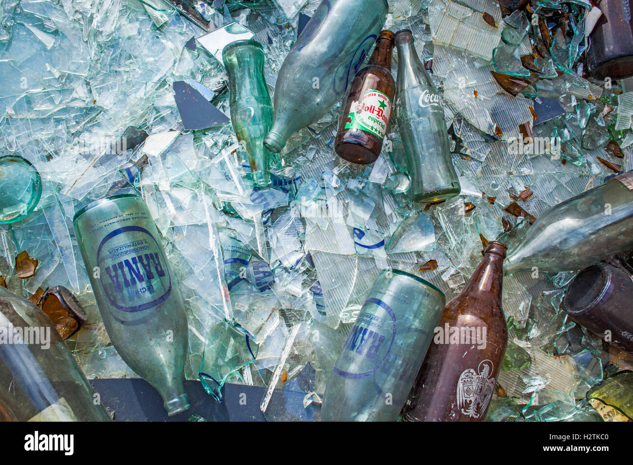 Glass bottles storage to recycle, recycling center Stock Photo Alamy