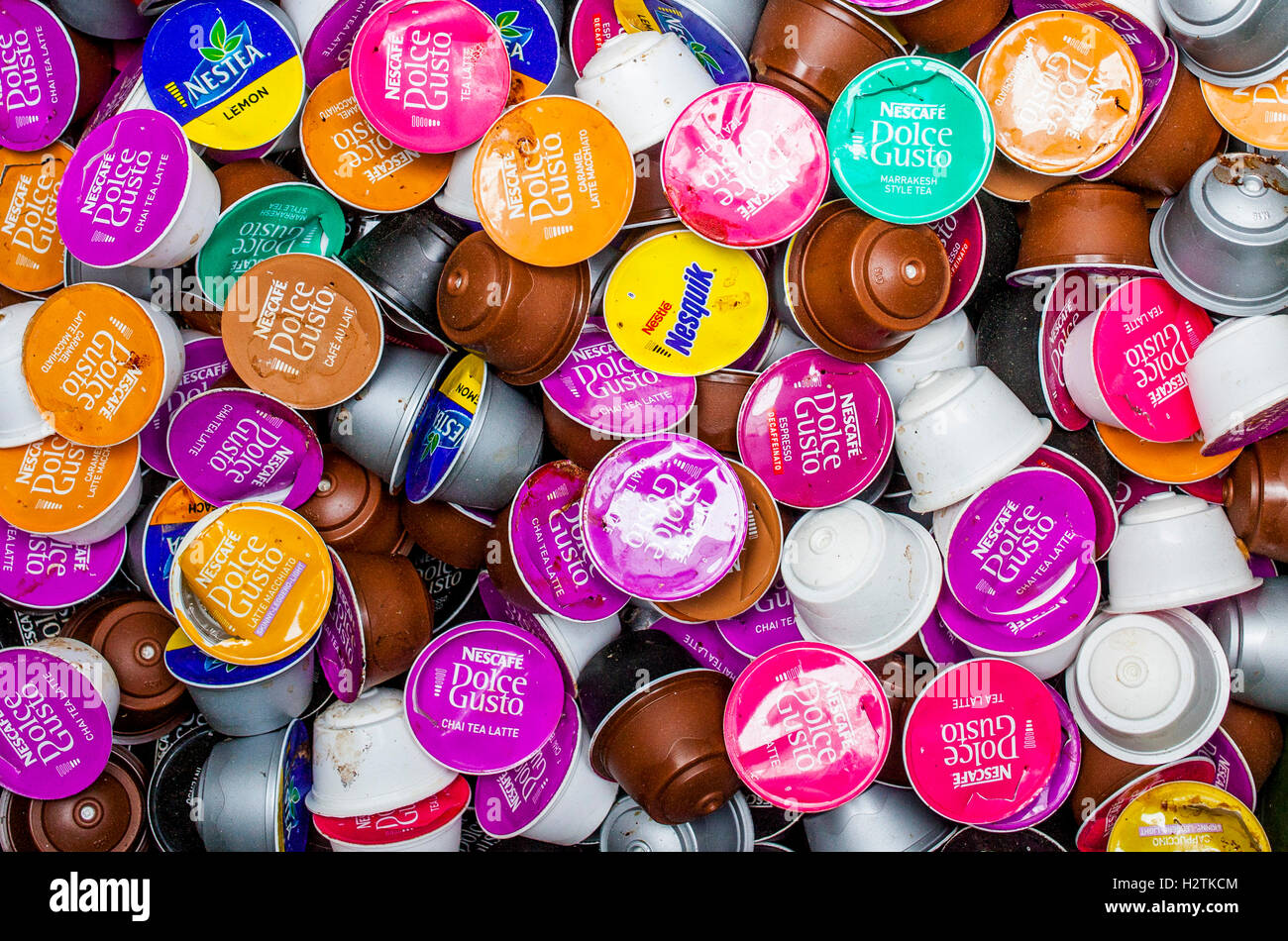 Coffee capsules storage to recycle, recycling center Stock Photo Alamy