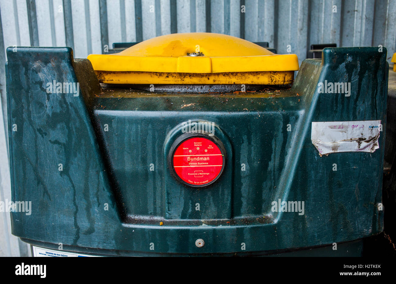 vegetable oil storage to recycle, recycling center Stock Photo Alamy