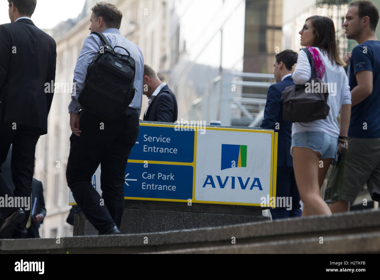 Aviva Insurance, London Direction sign outside London Headquarters ...