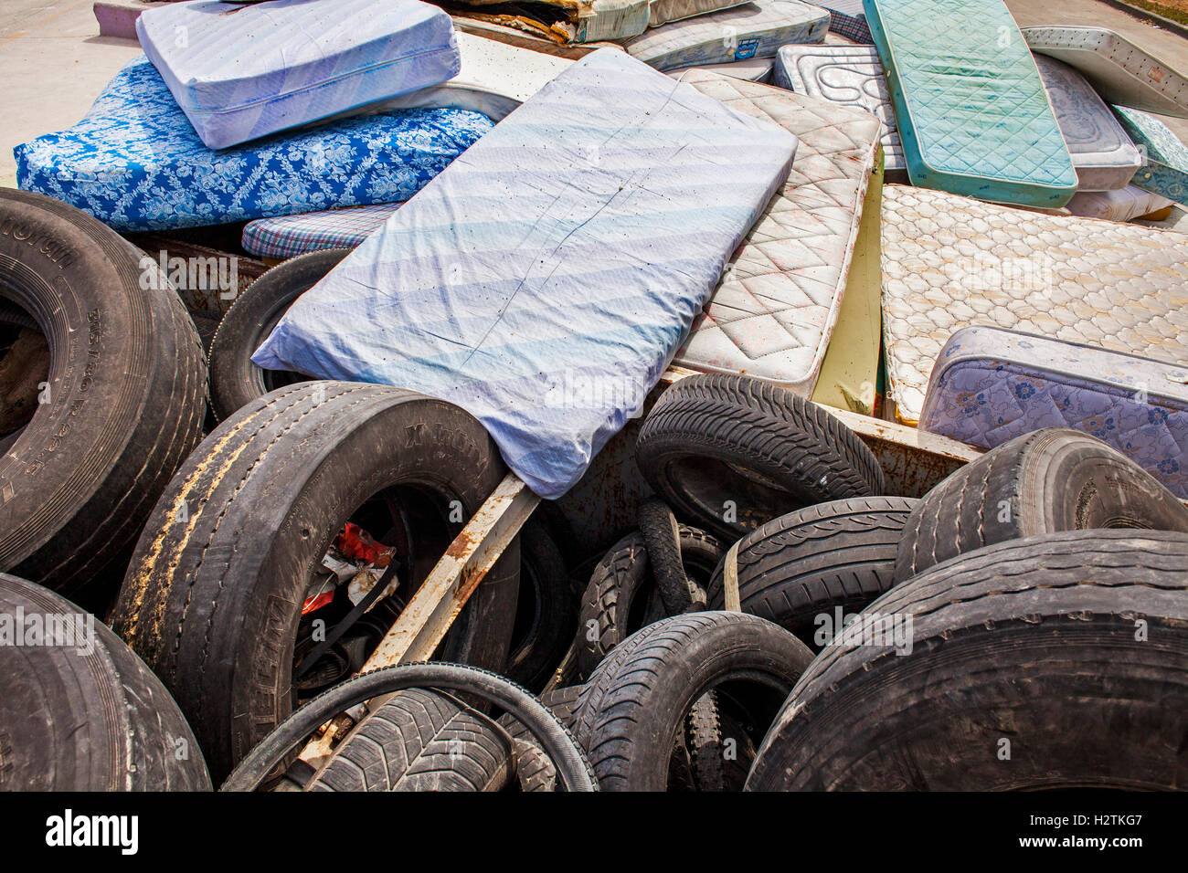 Tire storage to recycle,recycling center Stock Photo Alamy
