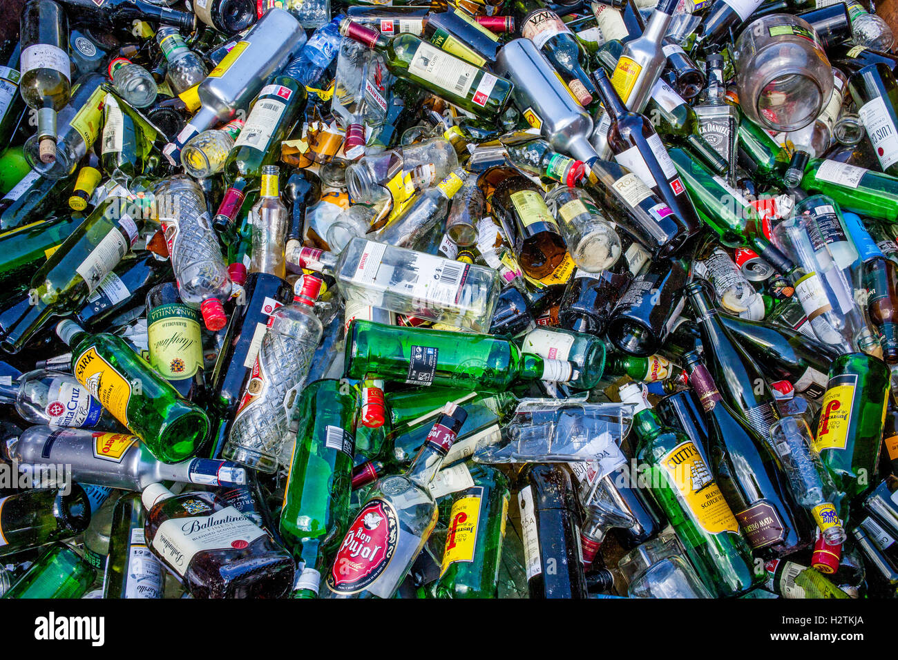 Glass bottles storage to recycle, recycling center Stock Photo Alamy