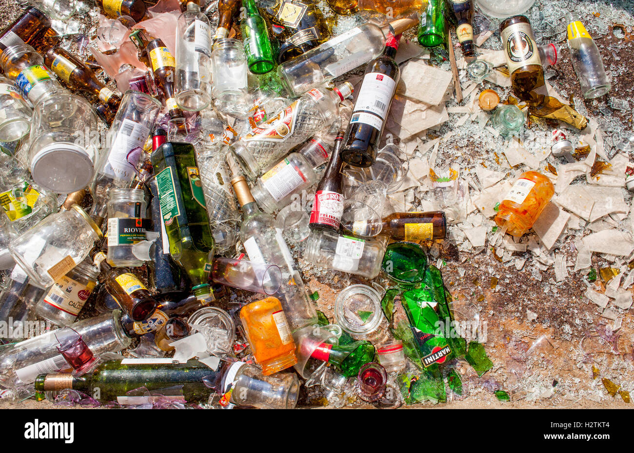 Glass bottles storage to recycle, recycling center Stock Photo Alamy