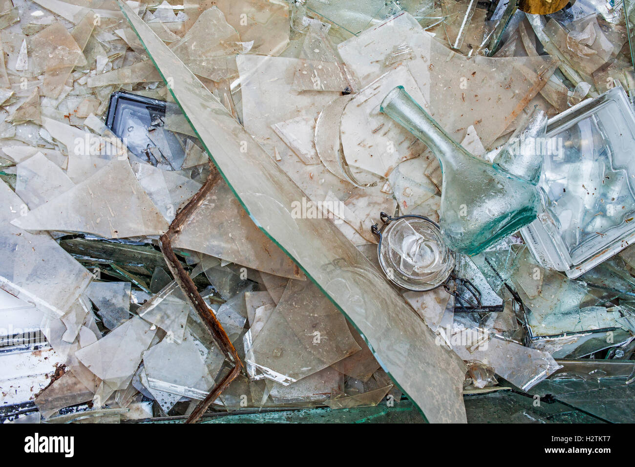 Glass storage to recycle, recycling center Stock Photo Alamy