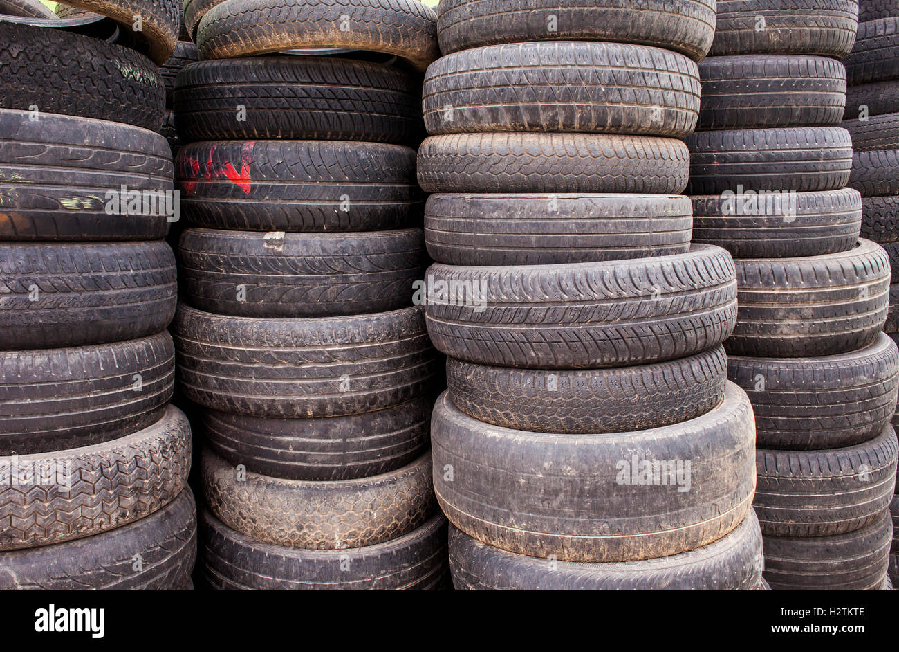 Tire storage to recycle,recycling center Stock Photo Alamy