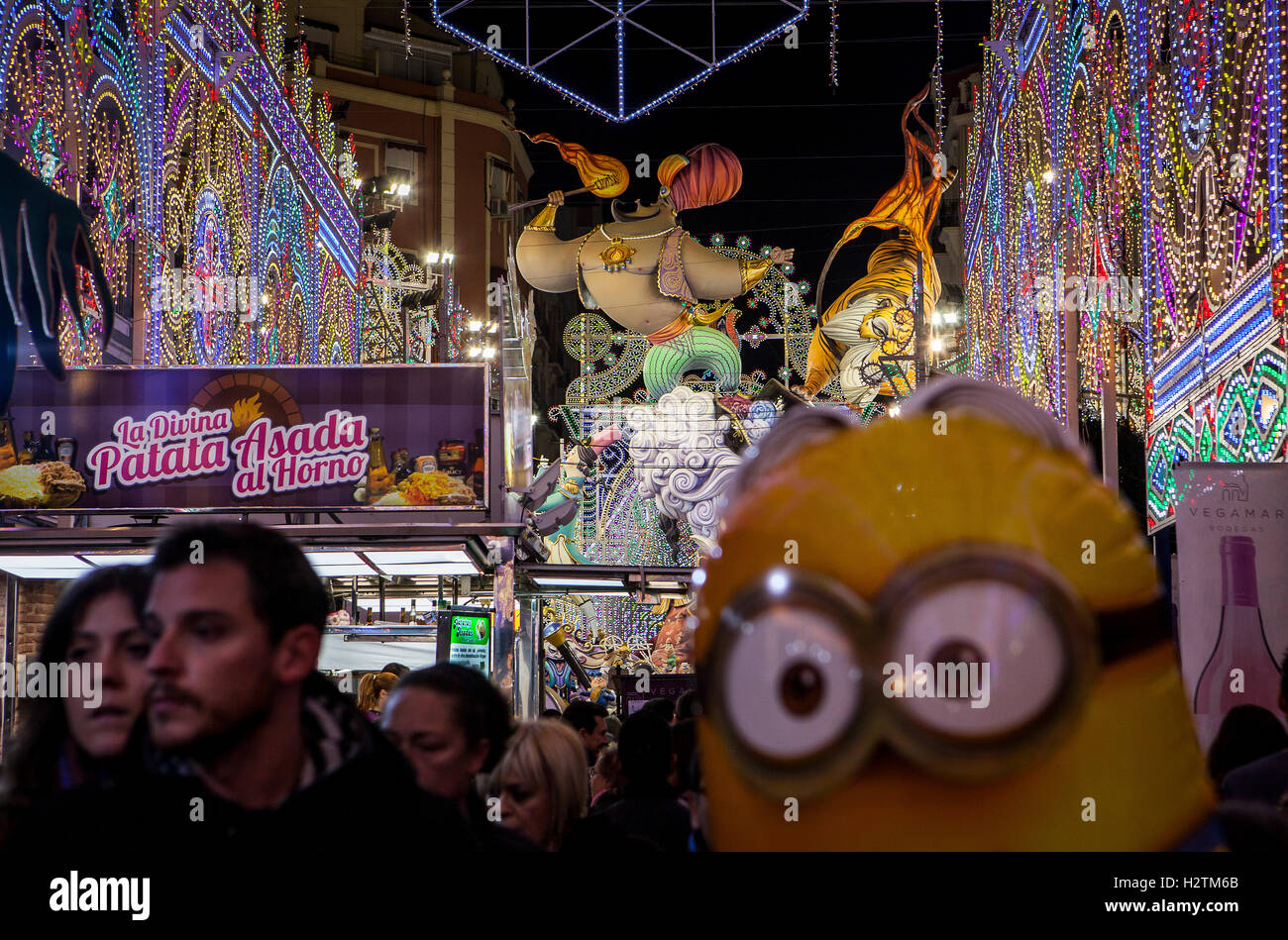 Falla SuecaLiterato Azorín, Fallas festival,Valencia,Spain Stock Photo