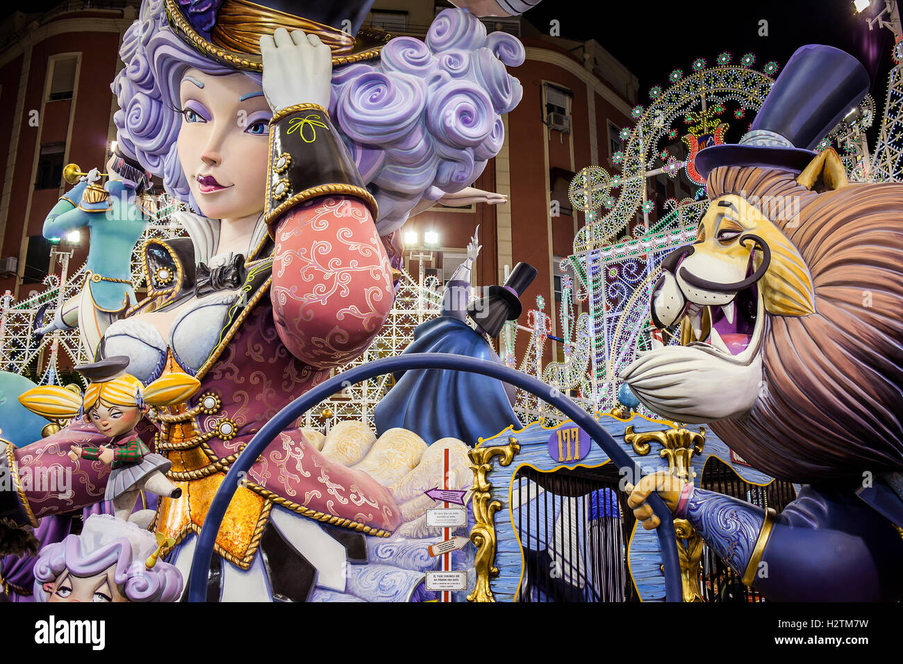 Falla SuecaLiterato Azorín, Fallas festival,Valencia,Spain Stock Photo
