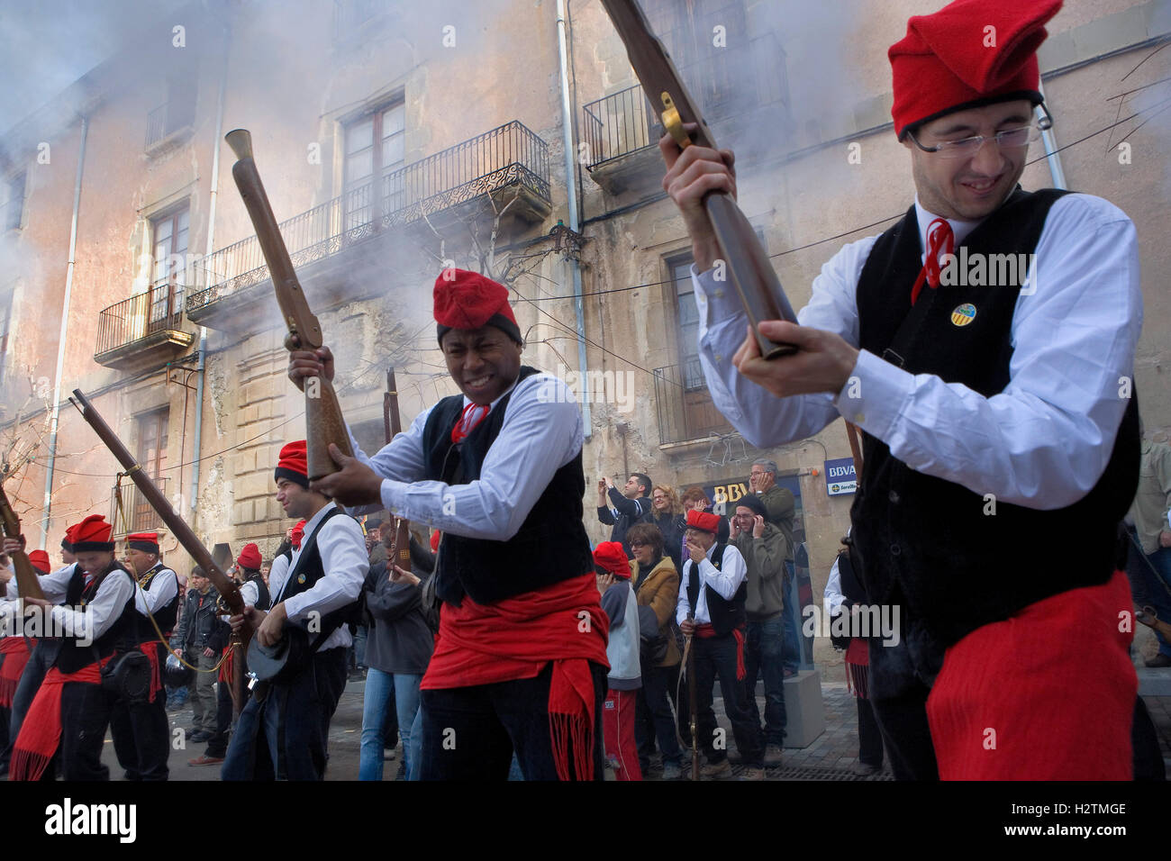 Pine festival, Centelles, Barcelona province, Catalonia, Spain Stock