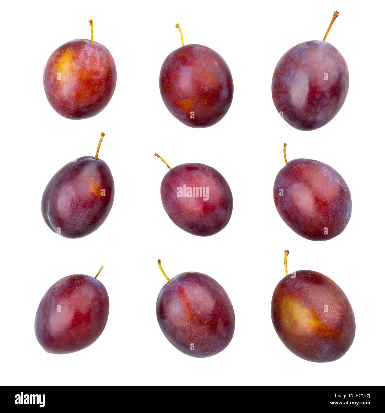 plums isolated Stock Photo