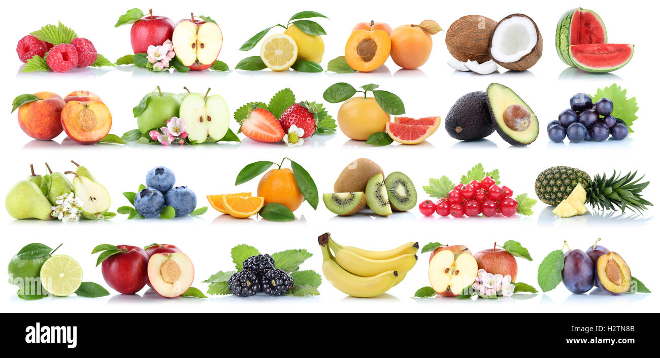 Fruits fruit collection orange apple apples banana pear grapes lemon ...