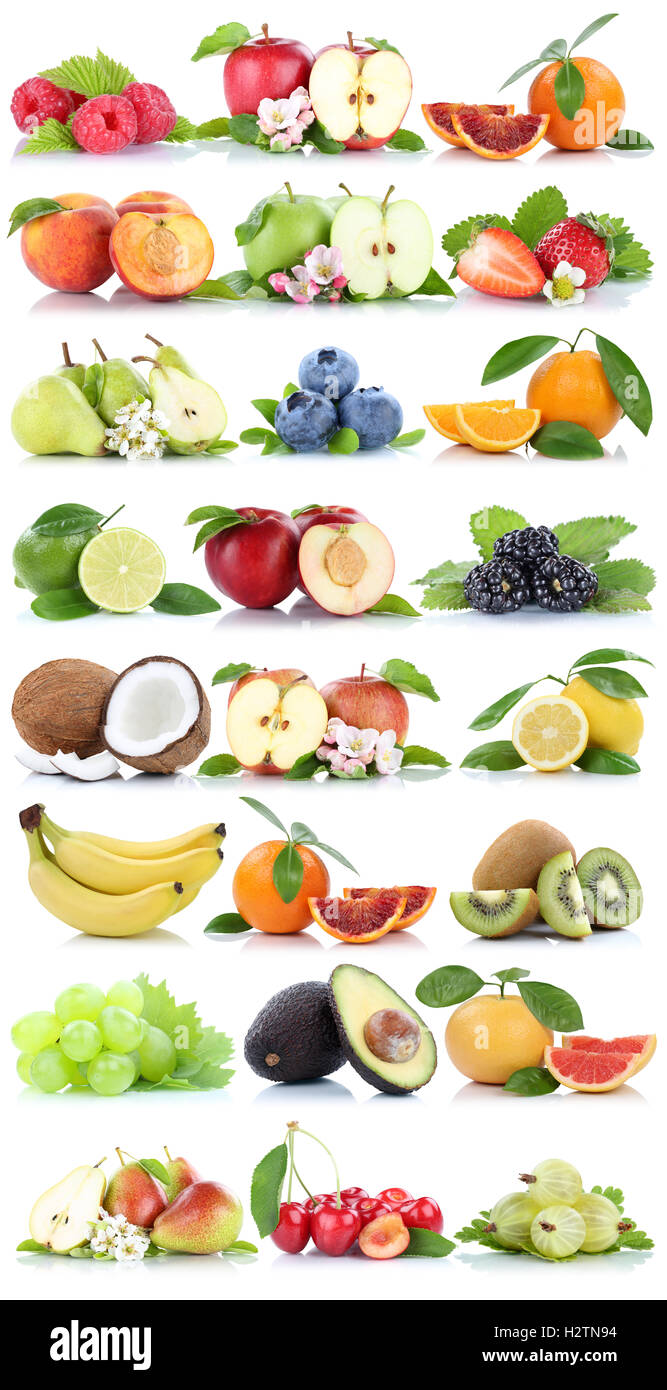 Fruits fruit collection orange apple apples banana strawberry pear ...