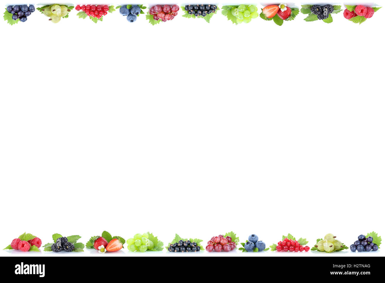 Berries strawberries grapes blueberries berry organic fruits fruit copyspace copy space isolated on a white background Stock Photo