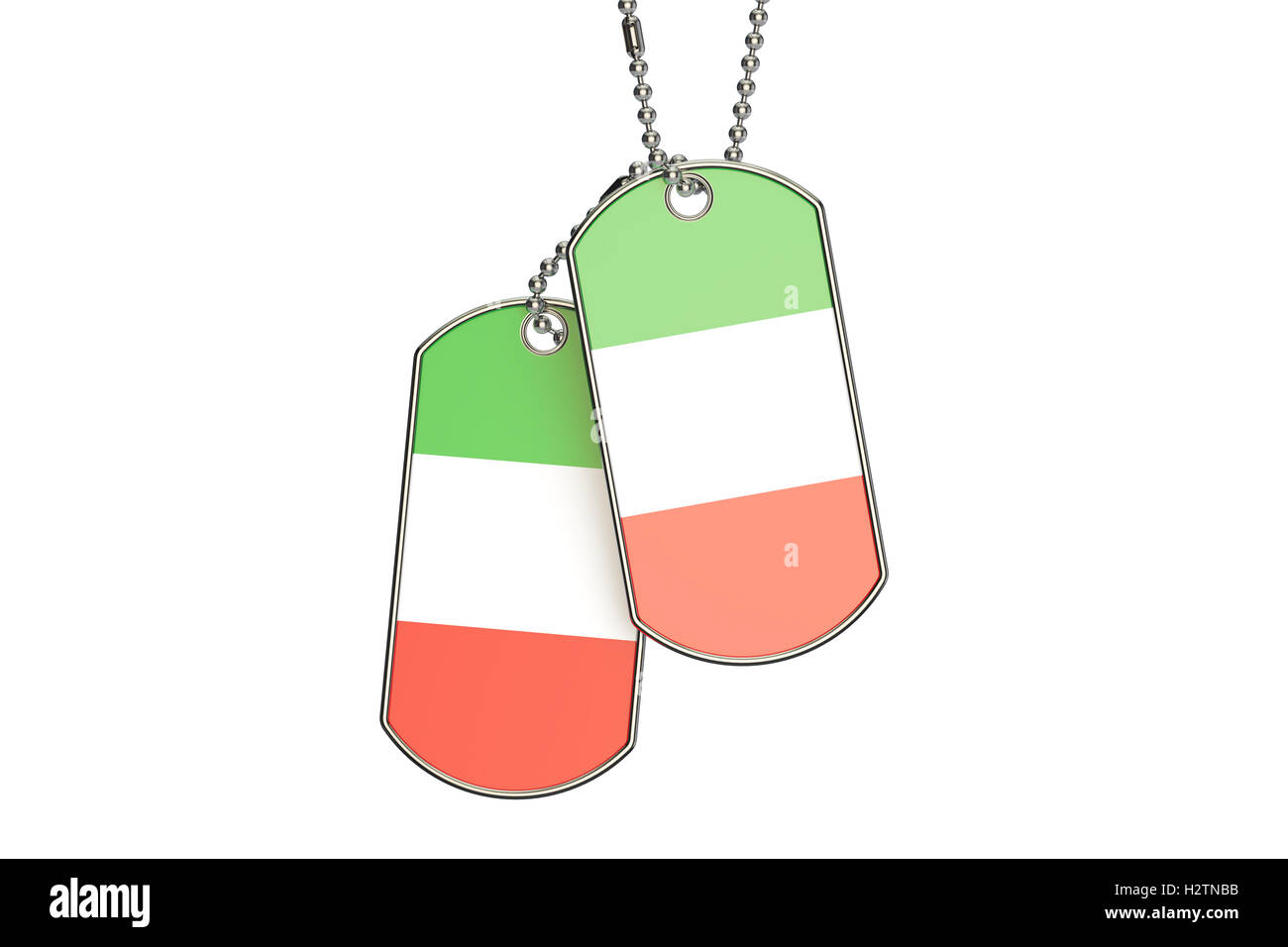 Italian Dog Tags, 3D rendering isolated on white background Stock Photo