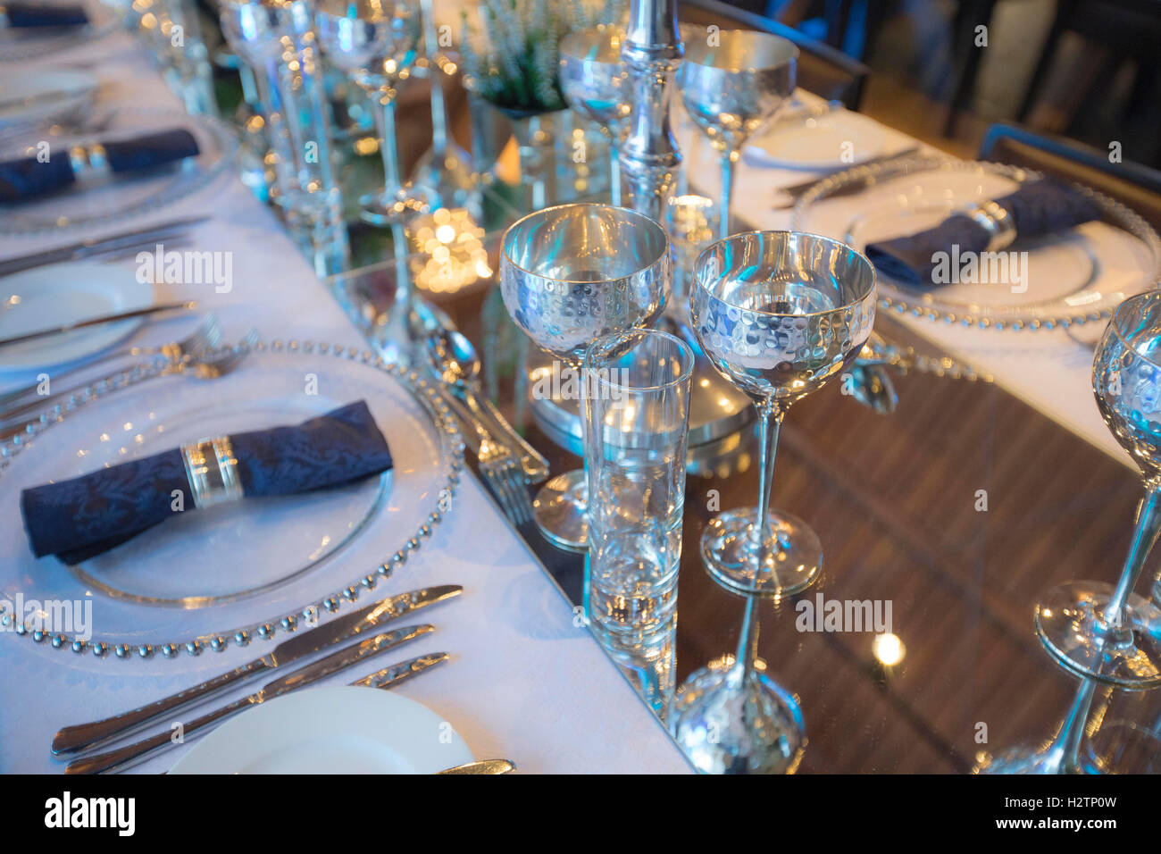 Silver service table hires stock photography and images Alamy