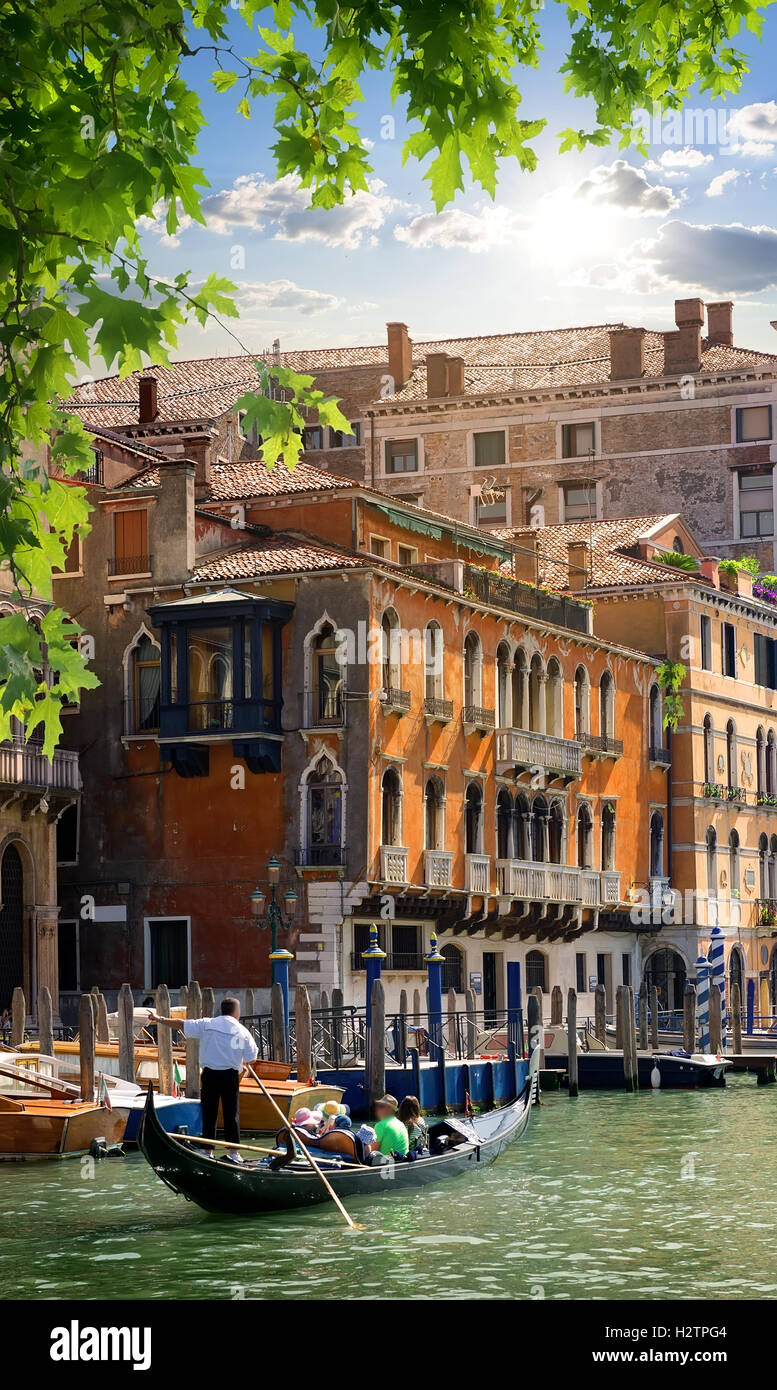 Travel to romantic Venice in summer, Italy Stock Photo
