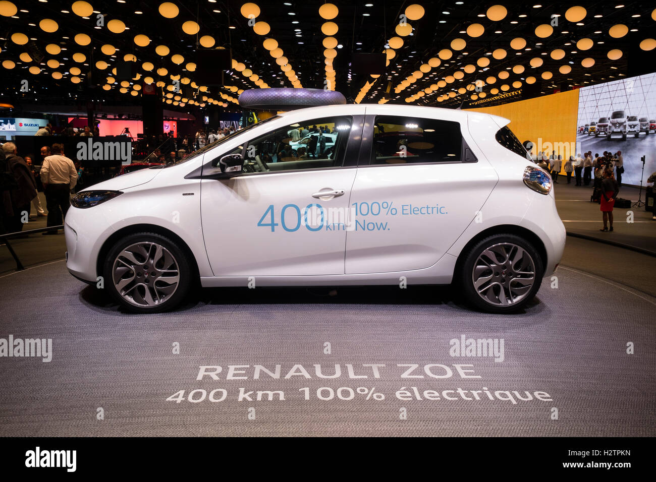 New Renault Zoe plug-in electric car at Paris Motor Show 2016 Stock Photo