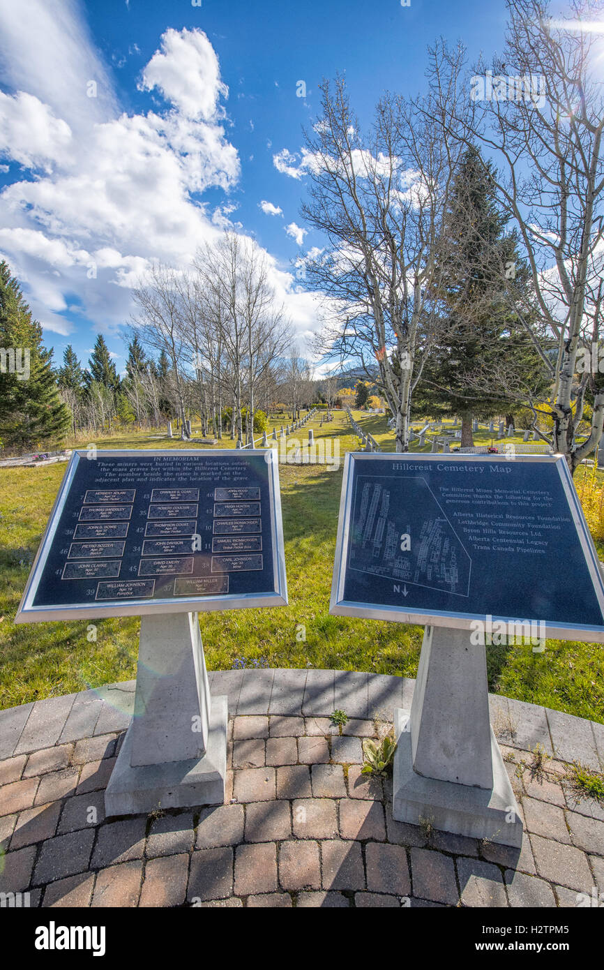 Hillcrest Cemetery in the Crowsnest Pass, Alberta Canada Stock Photo
