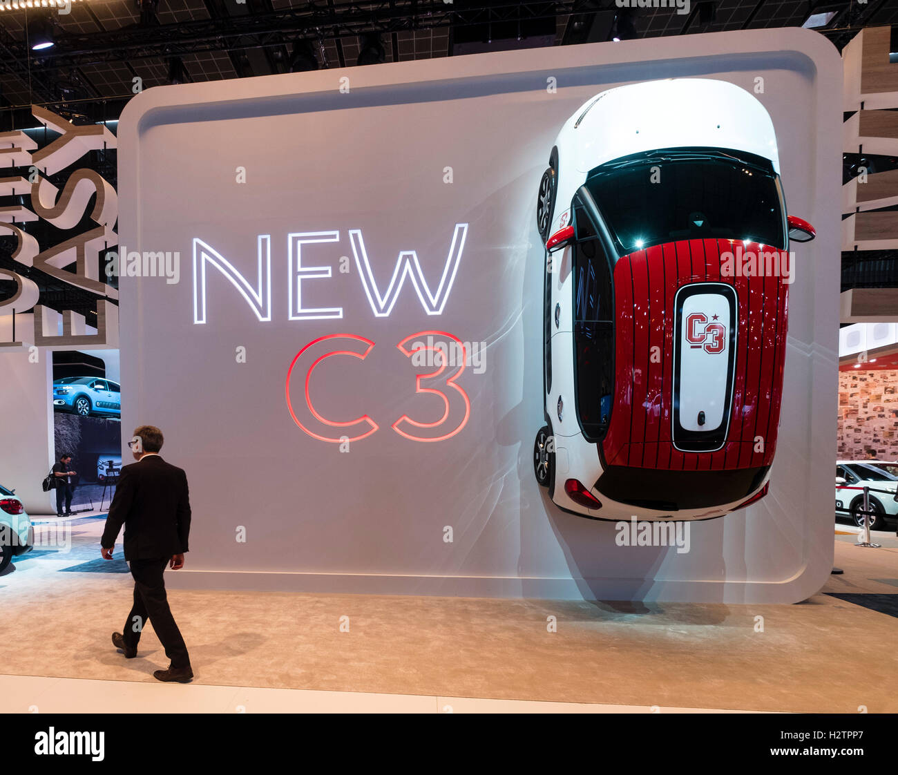 Citroen stand with new C3 at Paris Motor Show 2016 Stock Photo