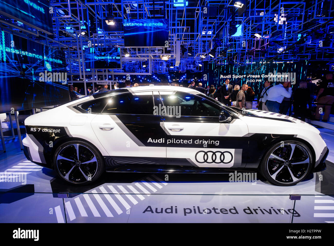 Prototype Audi RS-7 self driving car at Paris Motor Show 2016 Stock Photo