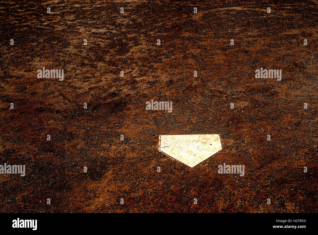 Home plate on baseball field with copy space Stock Photo - Alamy