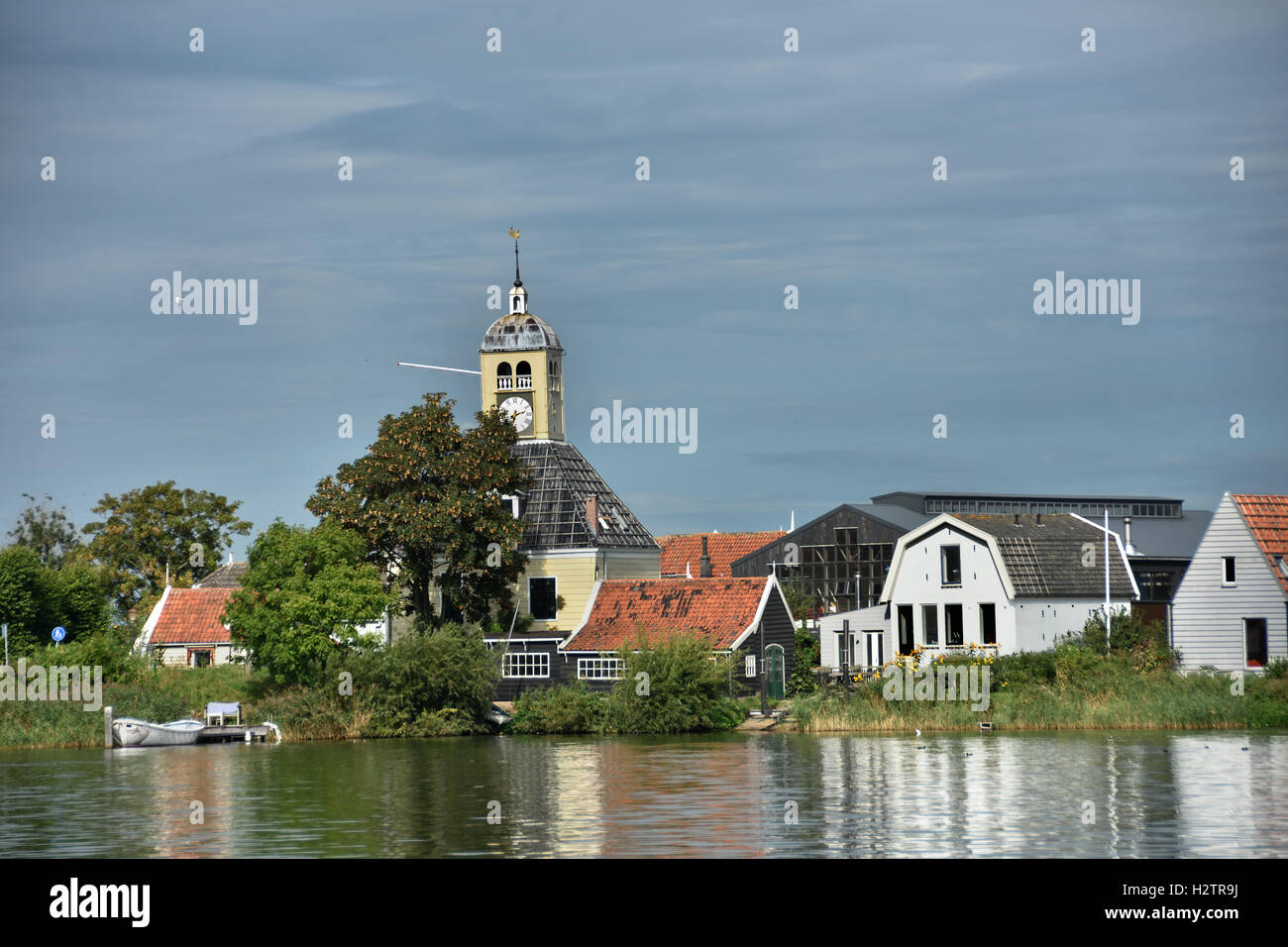 Durgerdam village part of the municipality Amsterdam 7 km east of the city along the dyke of the IJsselmeer. Netherlands Holland Stock Photo