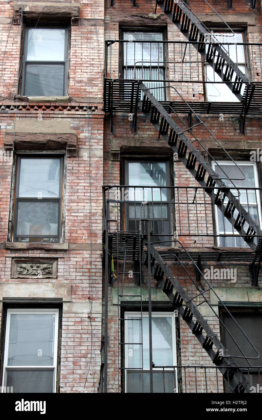 Old red brick apartment building in New York City Stock Photo Alamy