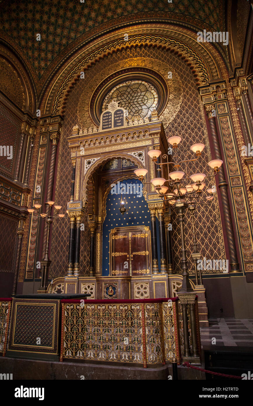 Interior of the Spanish Synagogue also the Jewish Museum. Stock Photo