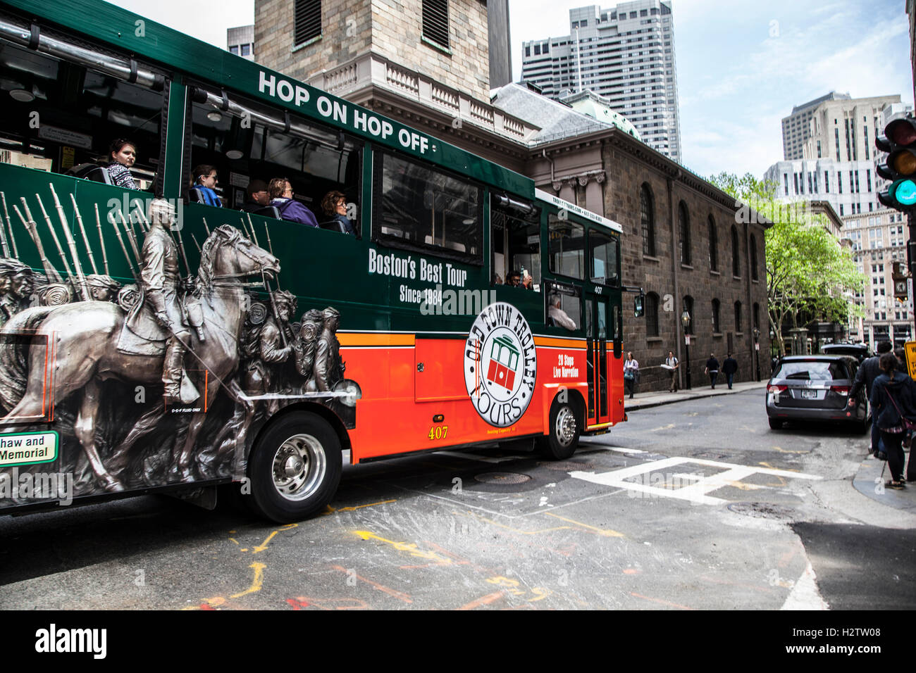 Boston Tour Bus Stock Photo Alamy