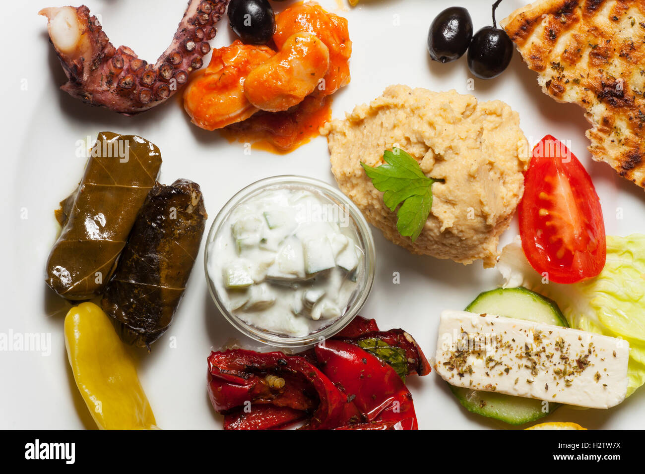 variety of greek appetizers Stock Photo Alamy
