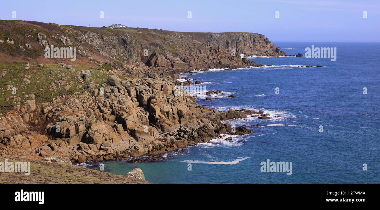 The cliffs and coast near Land's End, Cornwall, England, UK Stock Photo