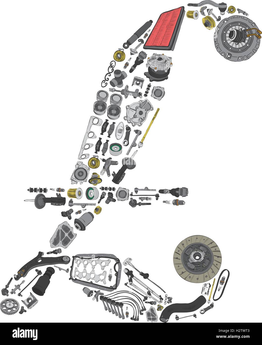Pound sterling money with auto parts for car Stock Vector Image & Art