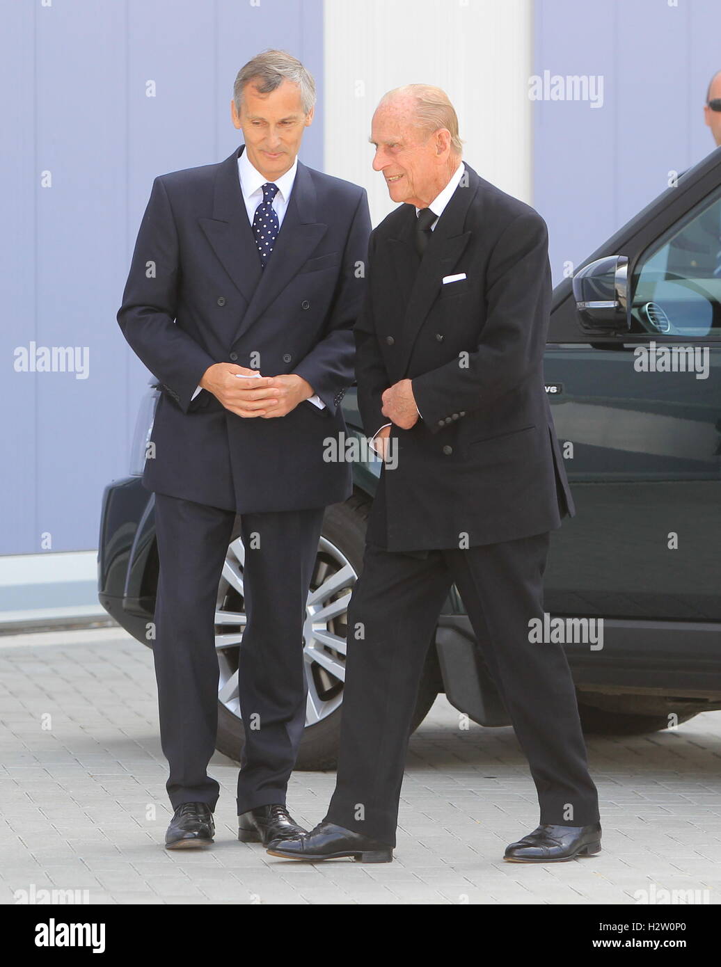HRH Prince Philip arrives at BAR racing before watching the America's