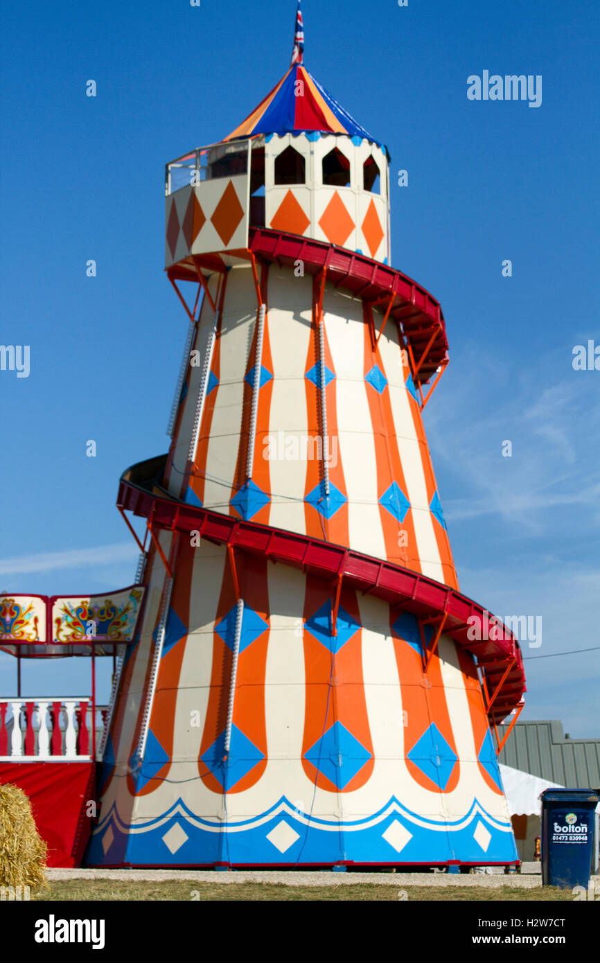 Traditional helter skelter ride, Jimmy's Farm annual Sausage and Beer music festival, UK, 2016 Stock Photo