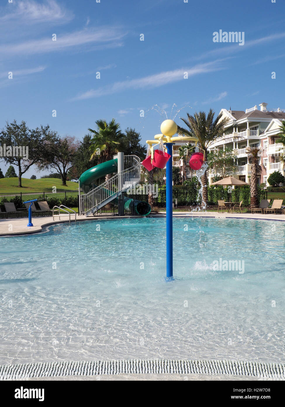 an inground kiddie pool by a resort Stock Photo Alamy