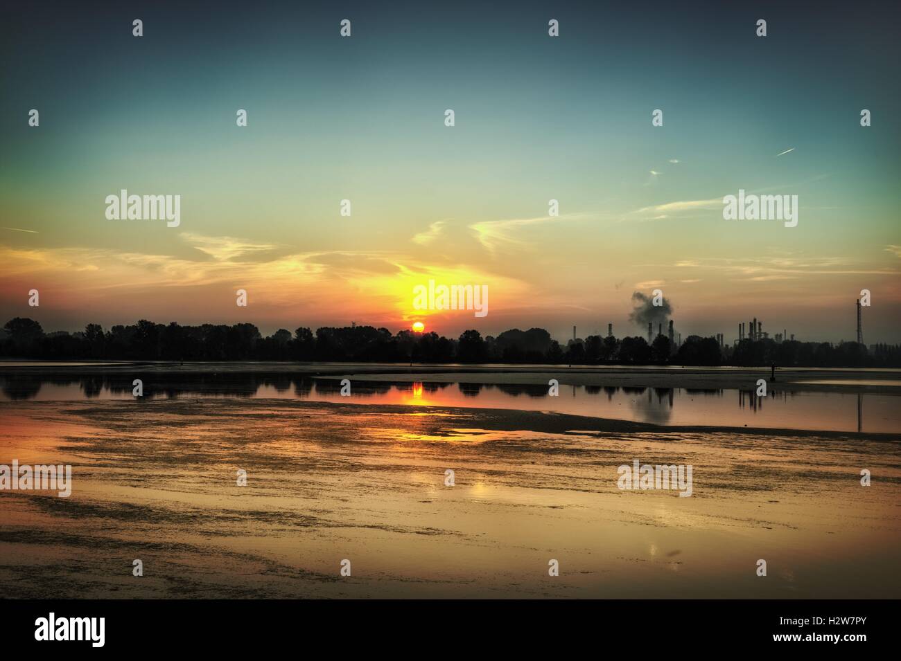 A sunset on the beach Stock Photo - Alamy