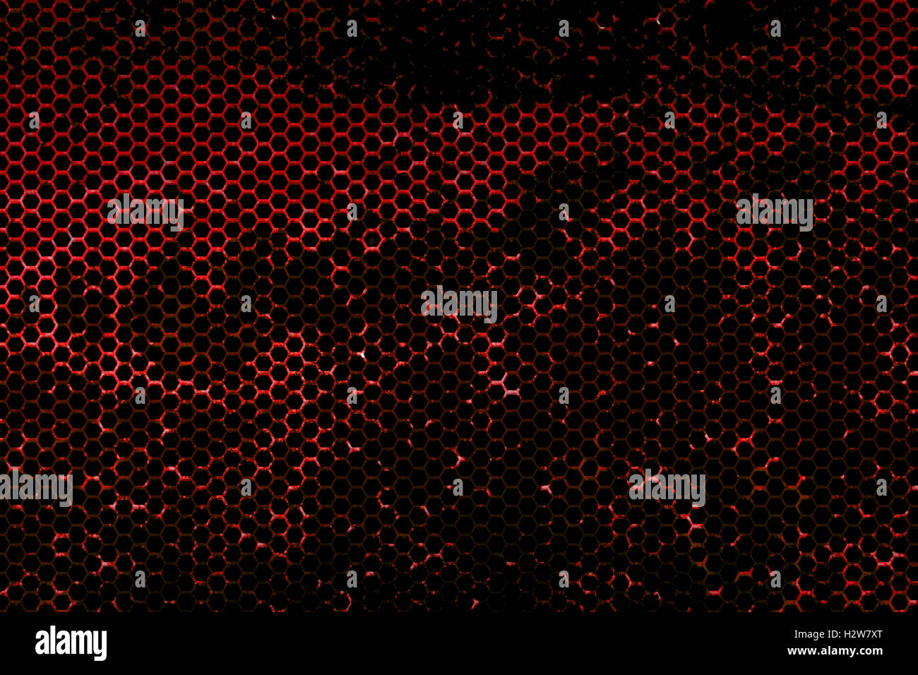black and red metallic mesh fray  background texture. Stock Photo