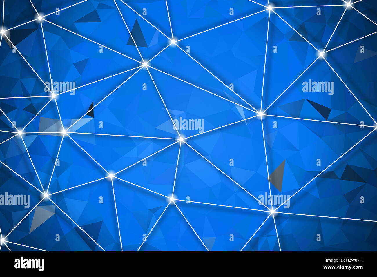 blue geometric rumpled triangular low poly origami style gradient ...