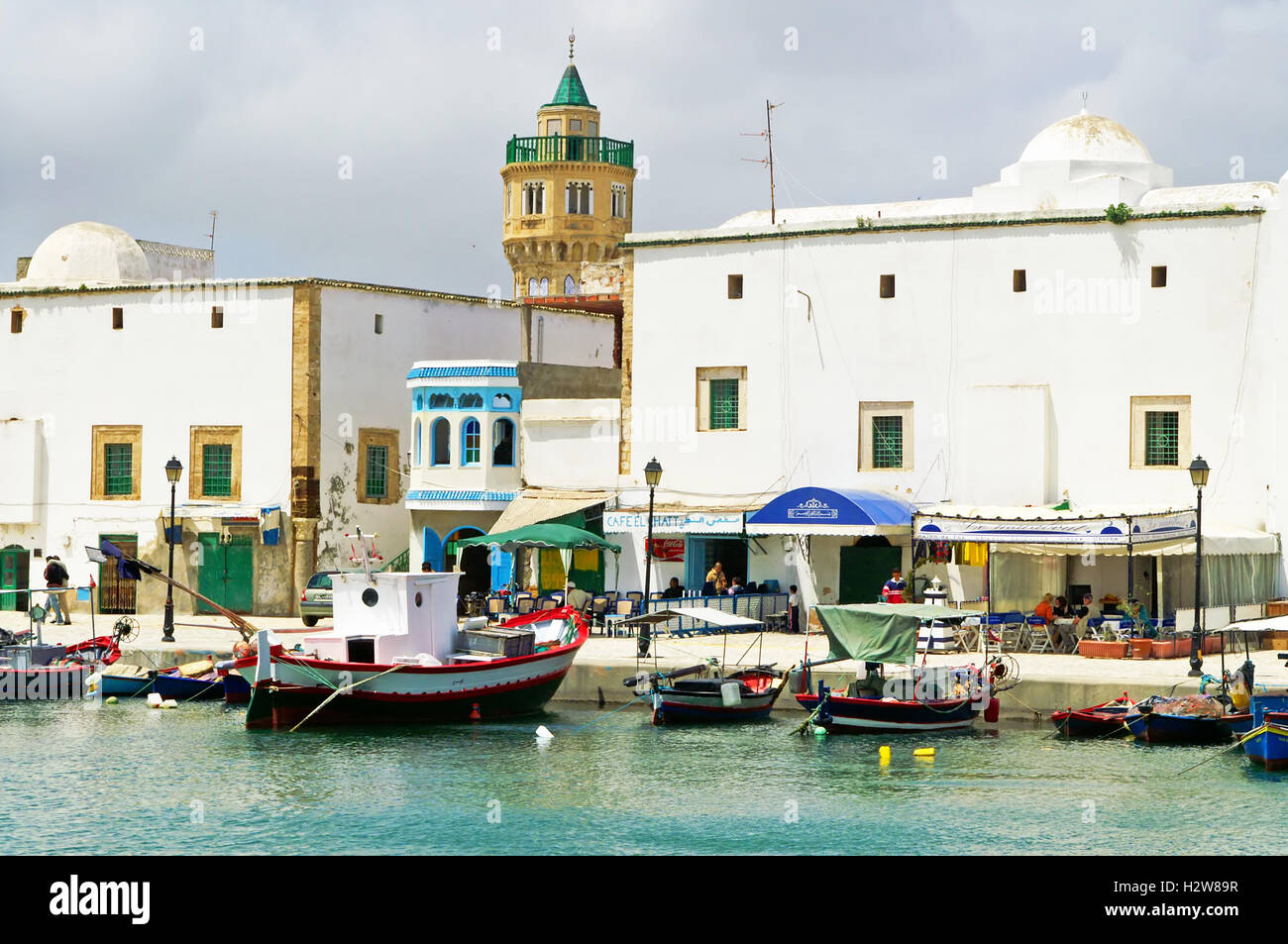 BIZERTE, TUNISIA - MAY 08, 2007: People are resting in resort town Bizerte in Tunisia, Africa Stock Photo