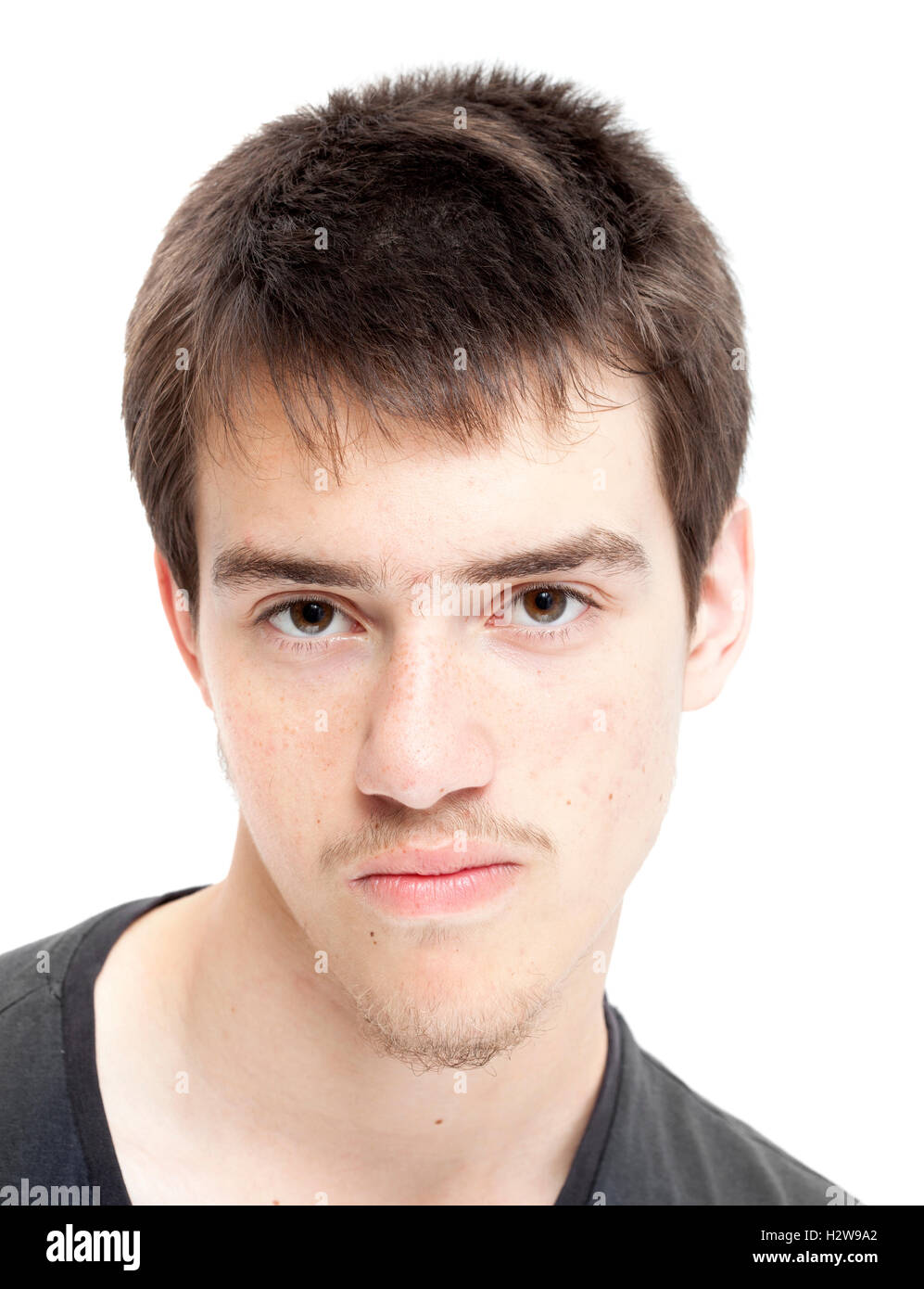 teenage boy with dark brown hair