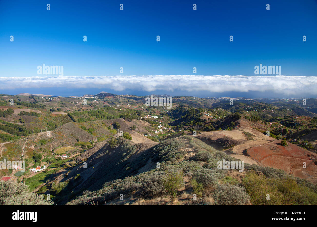 Central Gran Canaria, view north east over agricultural areas of the